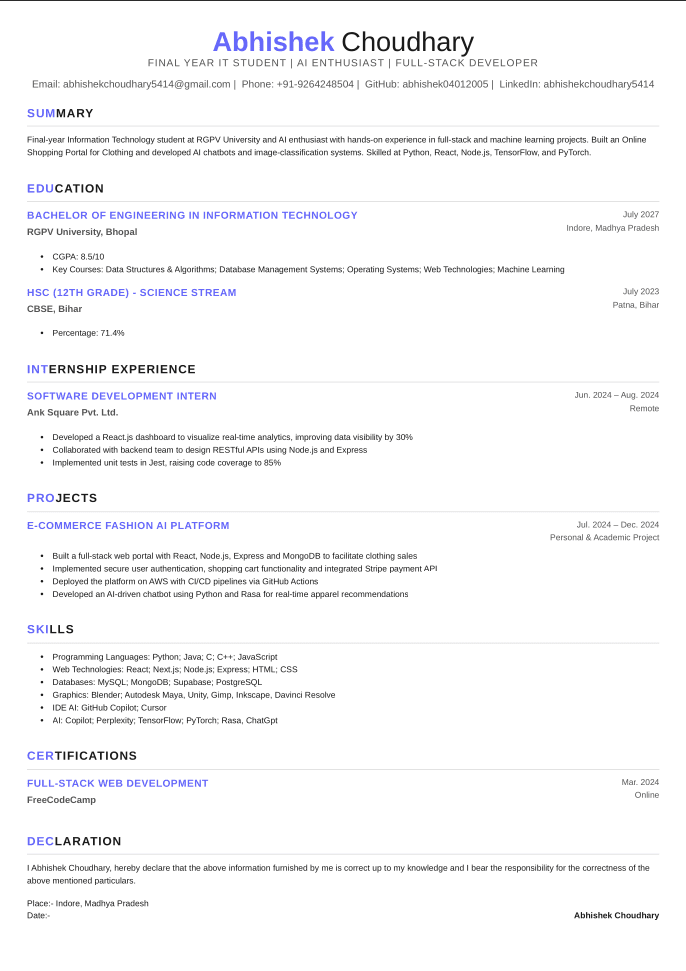 Classic Resume