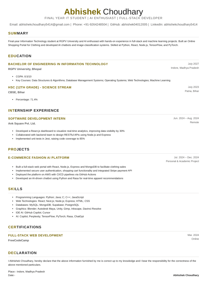 Resume Template 2