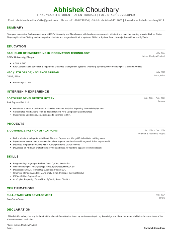 Resume Template 3